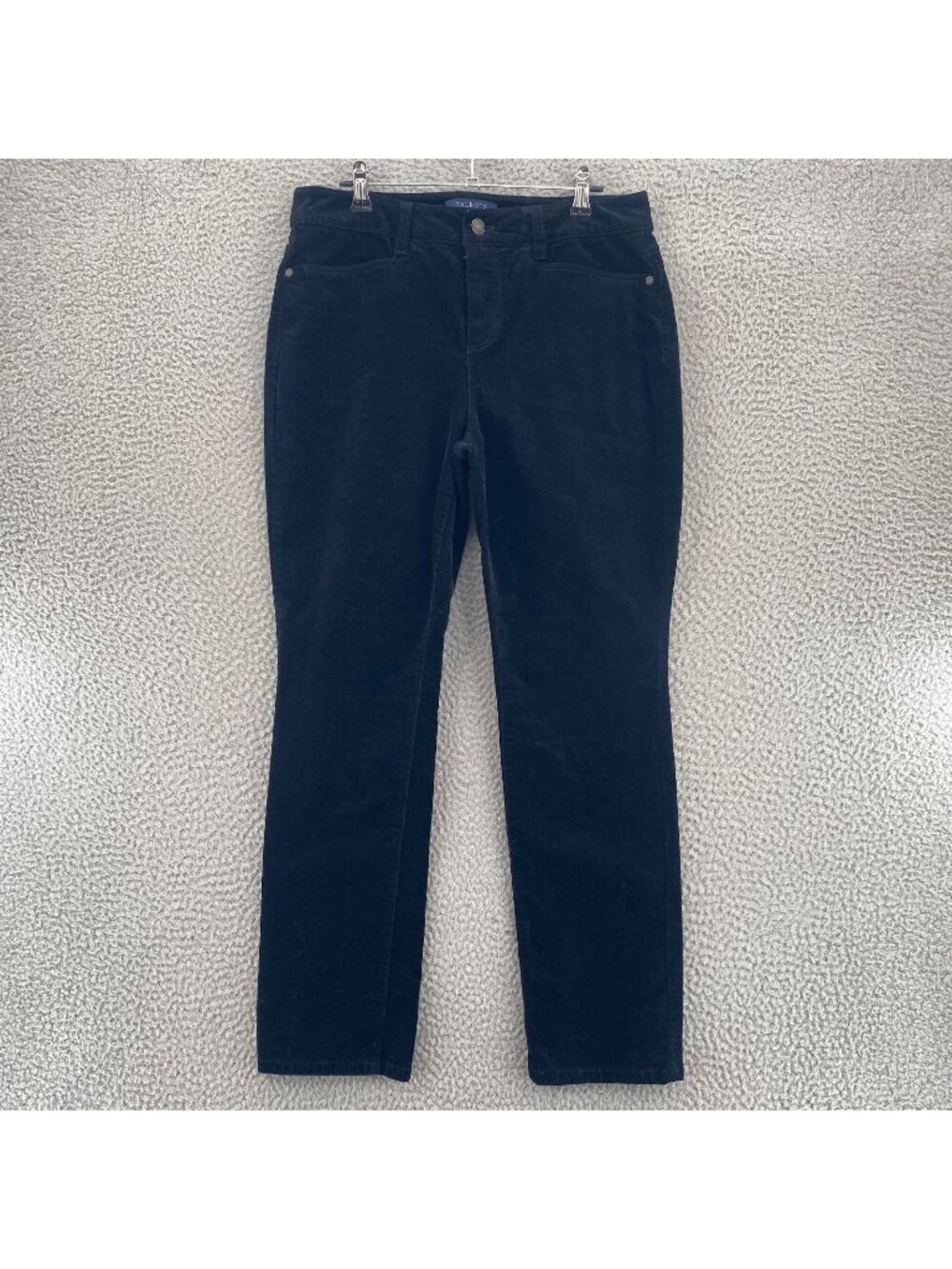 Talbots Jeans Womens 8 Petite Simply Flattering 5 Pocket Black Corduroy Skinny